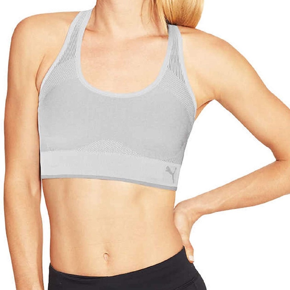 NIB Women’s Size Small 2-Pack Puma Performance Sports Bras In Pink/Grey